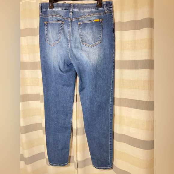 Chicos so sliming girlfriend denim jeans size 1.5 /10 floral embroidery @ankle - Picture 4 of 7